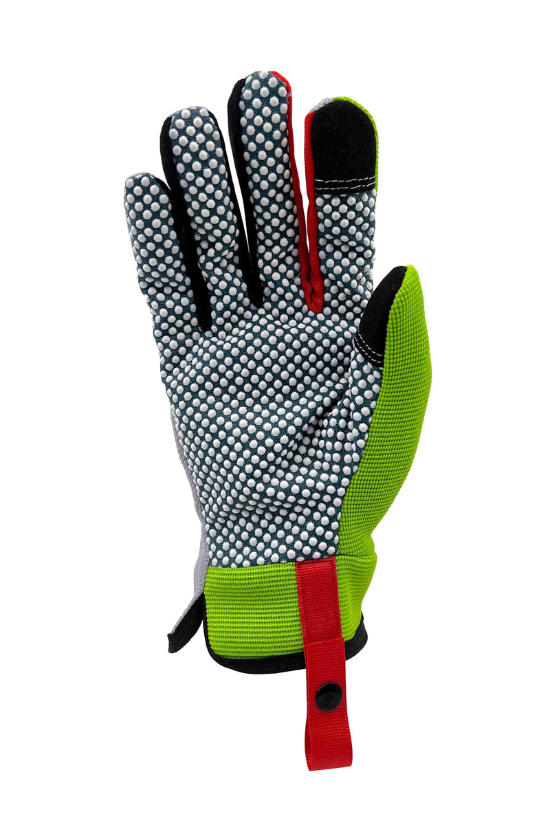 BLUEBELL Gardening Gloves - Vinyl Dots Palm| Lime Green