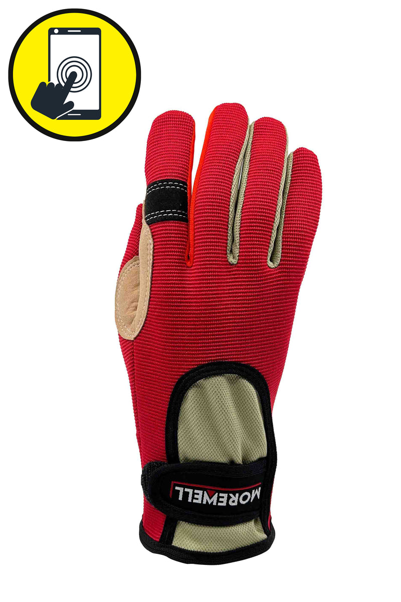 IRIS Series I Breathable Gardening Gloves| Reinforced Palm Protection | Red